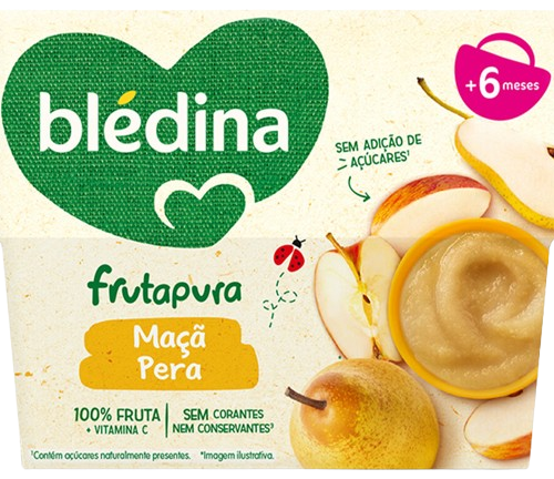 FRUTA BLEDINA MAÇÃ/PÊRA 4X95G