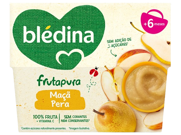 FRUTA BLEDINA MAÇÃ/PÊRA 4X95G