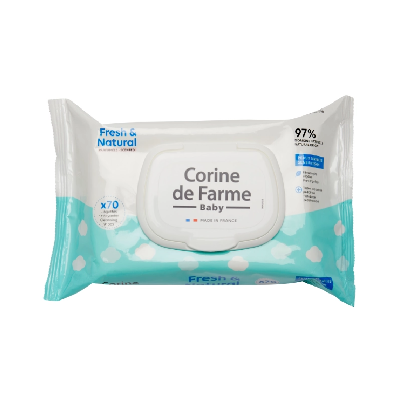 TOALHITAS FRESH&NATURAL C/TAMPA CORINE DE FARME 70UNI
