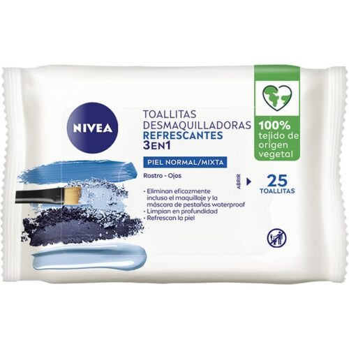 TOALHITAS DESMAQUILHANTES NIVEA 3 EM 1 REFRESCANTES 25UN