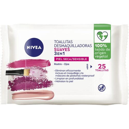 TOALHITAS DESMAQUILHANTES NIVEA 3 EM 1 SUAVE 25UN