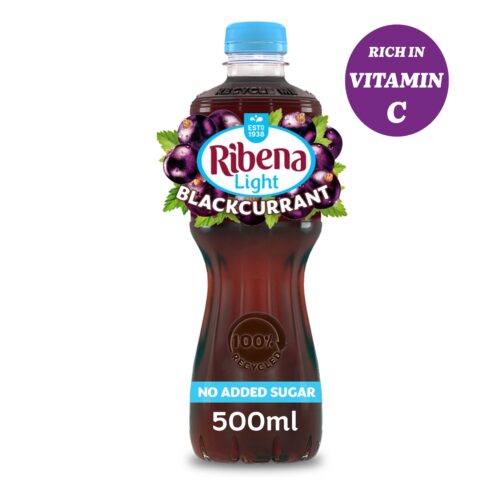 SUMO BLACKCURRANT LIGHT SEM AÇÚCAR RIBENA 500ML