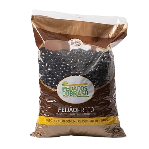 FEIJÃO PRETO SECO PEDAÇOS DO BRASIL 1KG