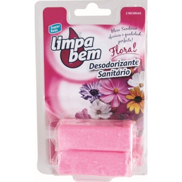 BLOCO SANITÁRIO FLORAL LIMPA BEM 2X40GR