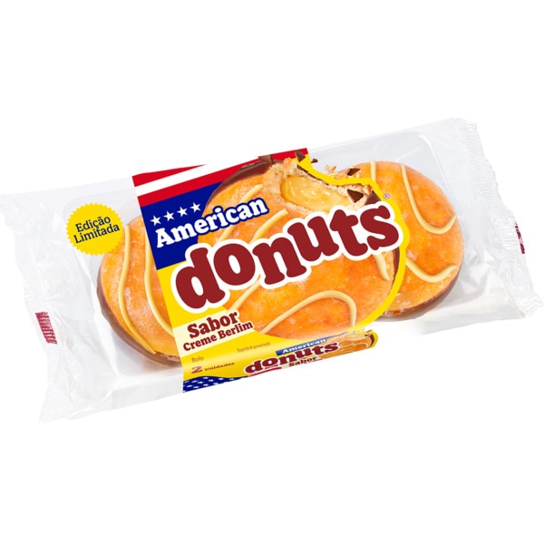 DONUTS CHOCOLATE AMERICAN BOLA DE BERLIM 2X82GR