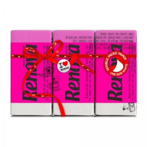 LENÇOS ROSA RED LABEL RENOVA 6UN