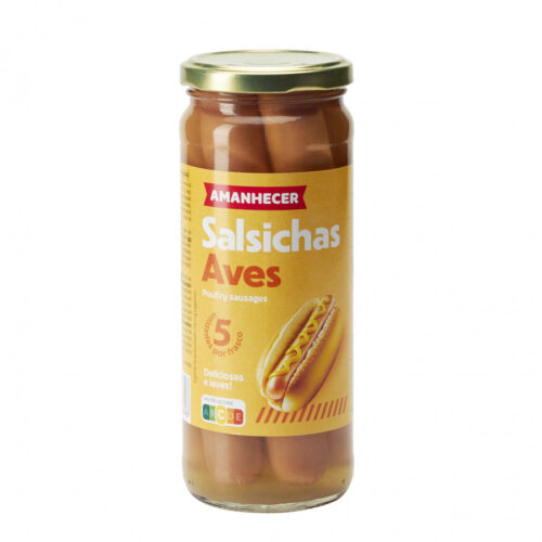 SALSICHAS AVES FRASCO AMANHECER 5X50GR