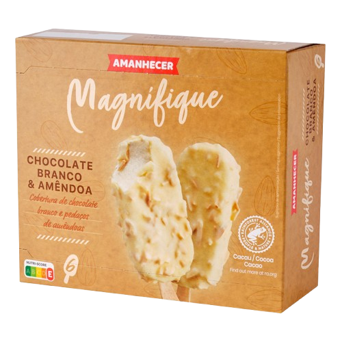 GELADO MAGNIFIQUE CHOCOLATE BRANCO E AMÊNDOA AMANHECER 6X120ML