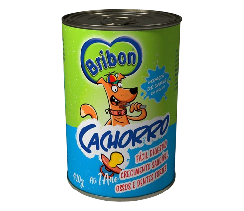 ALIMENTO HÚMIDO CÃO CACHORRO BRIBON LATA 410GR