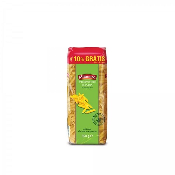 MASSA MACARRONETE RISCADO MILANEZA 500GR + 10%