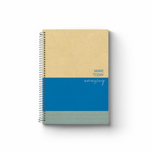 CADERNO ESPECIAL UPCYCLING KRAFT AZUL A4 80FLS 90GR PAUTADO