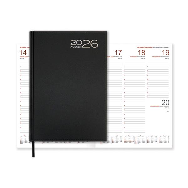 AGENDA ORION FSC MIX A27 20X27CM SEMANAL PRETO 2026