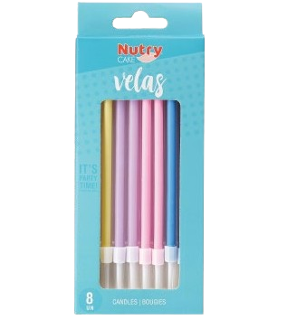 VELAS ANIVERSÁRIO COLORIDA NUTRY 8UN