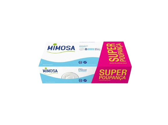 IOGURTE MIMOSA MAGRO NATURAL 8X120GR
