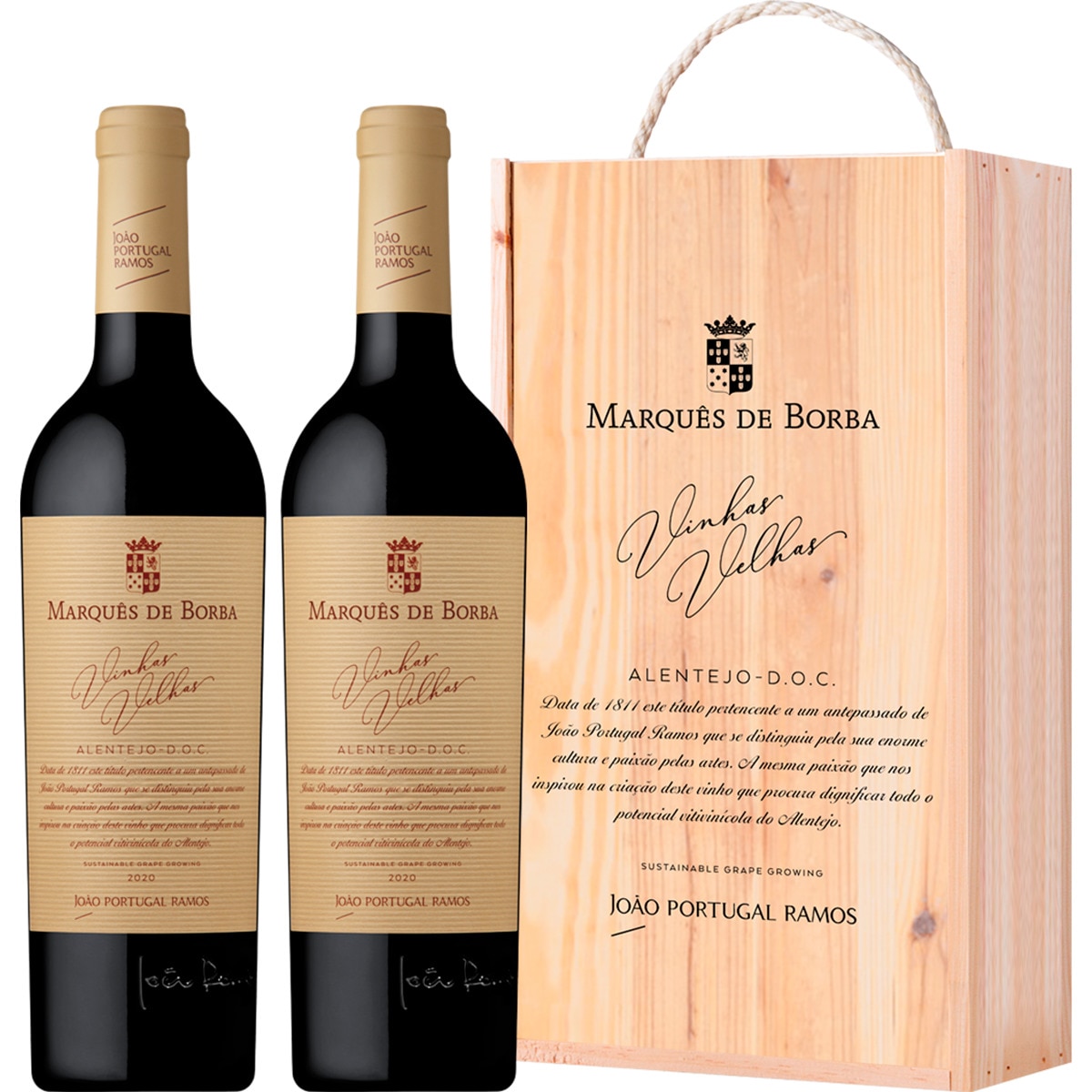 VINHO TINTO VINHAS VELHAS MARQUÊS DE BORBA 2X75CL