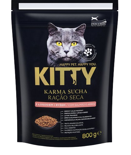 ALIM SECO GATO KITTY SALMÃO / ARROZ 800GR