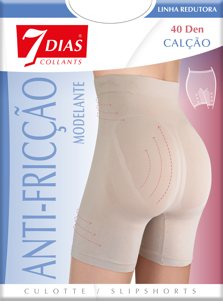 CALÇÃO MODELANTE ANTI FRICÇÃO BEGE L/XL 7DIAS