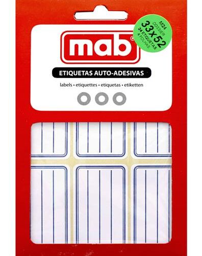 ETIQUETAS AUTOADESIVAS 33X52MM AZUIS