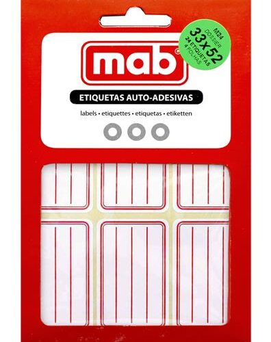 ETIQUETAS AUTOADESIVAS 33X52MM VERMELHO