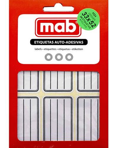 ETIQUETAS AUTOADESIVAS 33X52MM PRETAS