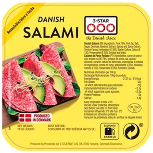SALAME DINAMARQUÊS 3 STAR FATIADO 150GR