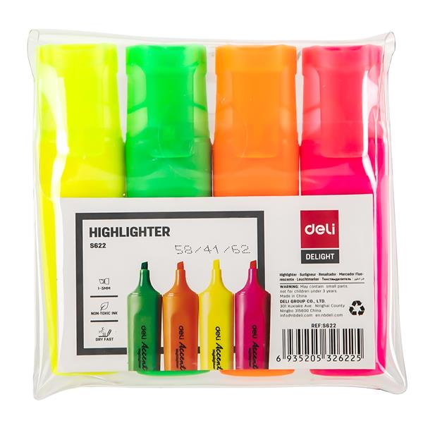 MARCADORES FLRESCENTES DELI DELIGHT BOLSA 4UN