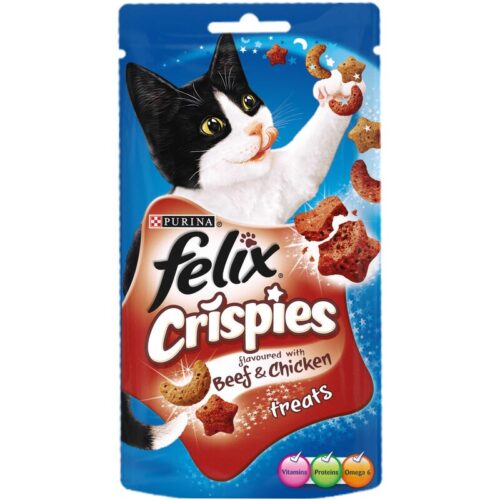 SNACK GATO CRISPIES BEEF & CHICKEN FELIX 45GR