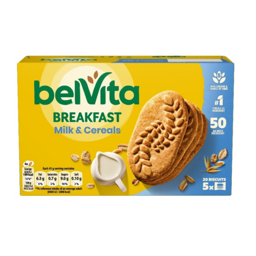 BOLACHA CEREAIS E LEITE BELVITA 225GR