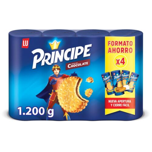 BOLACHA RECHEADA C/ CHOCOLATE PRINCIPE LU 4X300GR