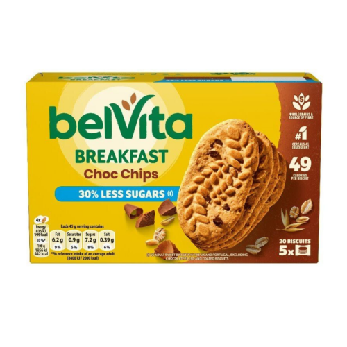 BOLACHA PEPITAS CHOCOLATE -30 % AÇÚCAR BELVITA 225GR