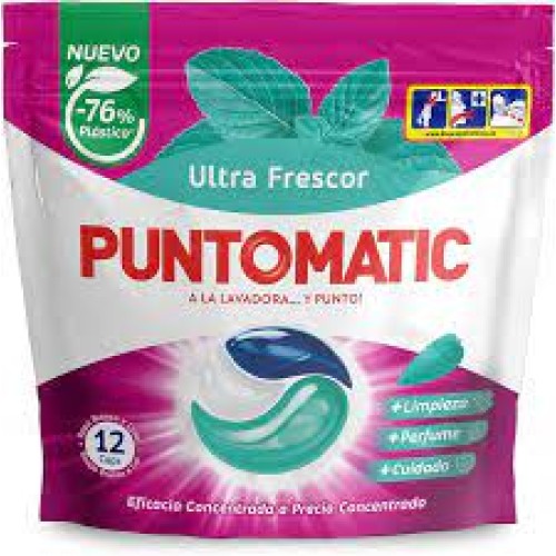 DETERGENTE MÁQUINA ROUPA PUNTOMATIC ULTRA FRESCO 12CAPS
