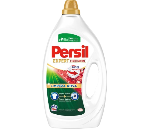 DETERGENTE LÍQUIDO MÁQUINA ROUPA LIMPEZA ATIVA EXPERT TIRA NODOAS PERSIL 54 DOSES