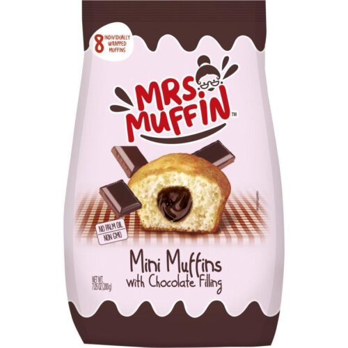 BOLO MINI MUFFINS RECHEIO CHOCOLATE MRS MUFFIN 200GR
