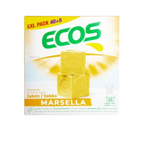 DETERGENTE PÓ P/ ROUPA SABÃO MARSELLA ECOS 45 DOSES