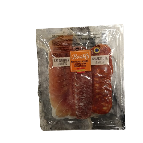 TÁBUA MISTA DE PRESUNTO + SALSICHÃO + CHOURIÇÃO BOADAS 120GR