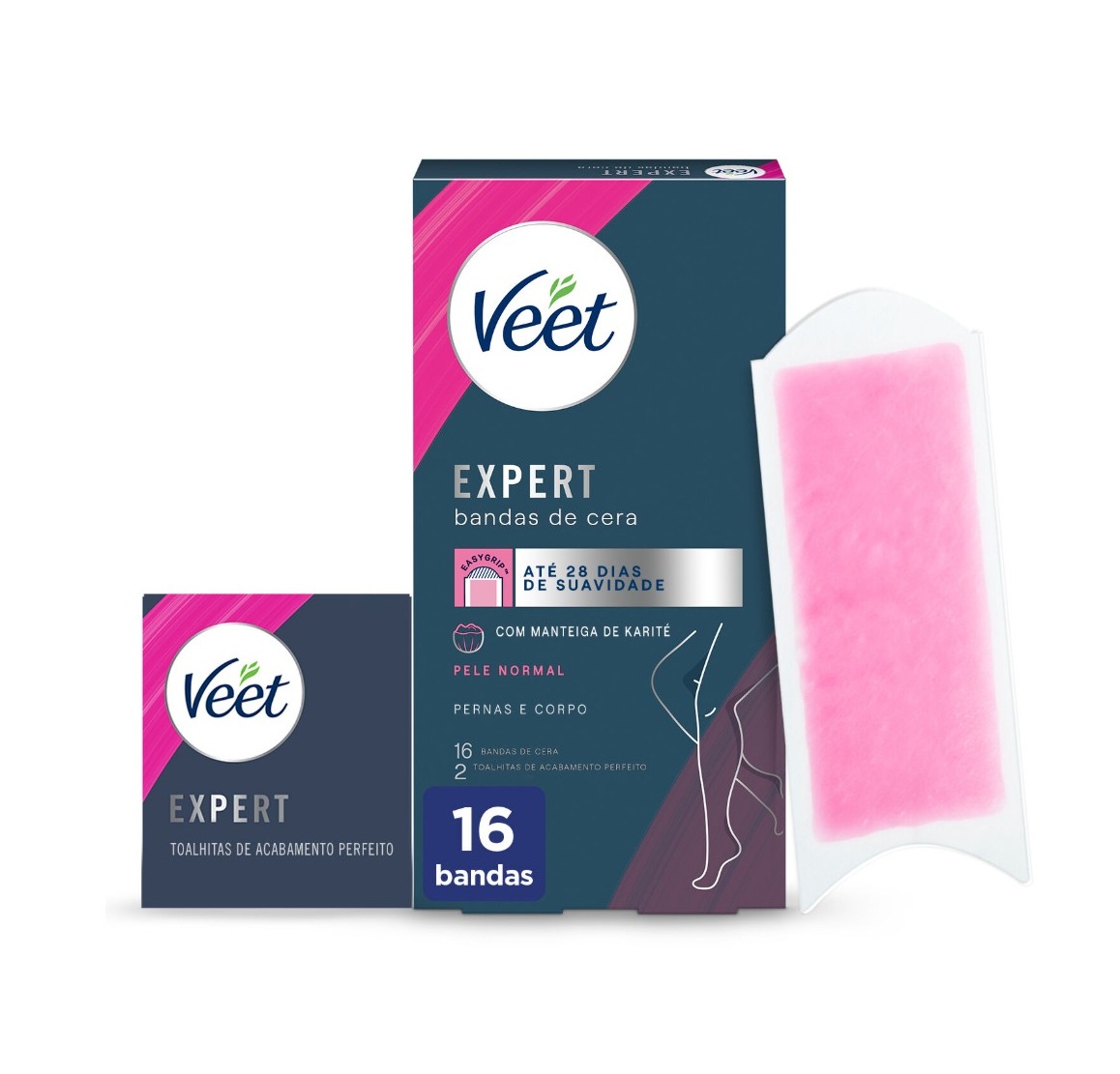 BANDAS CERA DEPILATÓRIAS PERNA E CORPO PELES NORMAIS VEET EXPERT 16UN