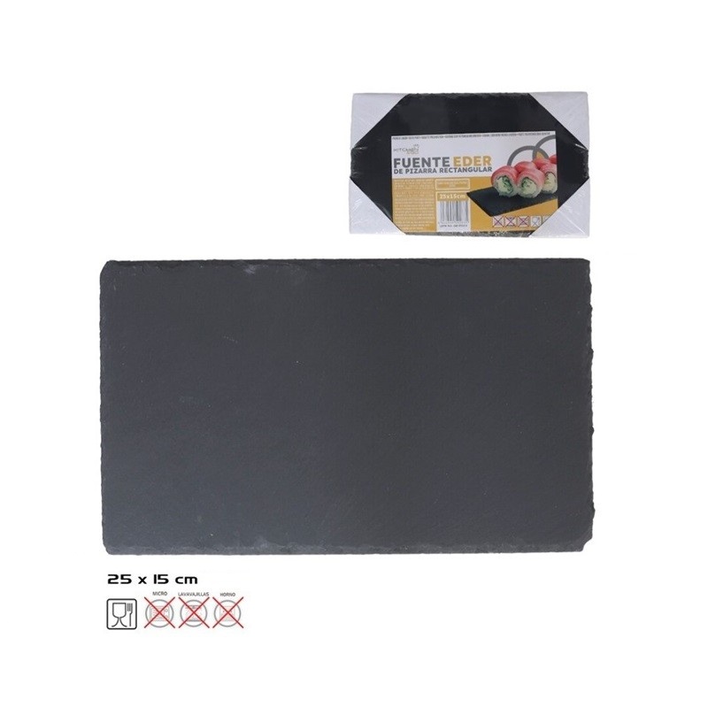 TÁBUA ARDÓSIA RETANGULAR PIZARRA EDER GERIMPORT 15X25CM