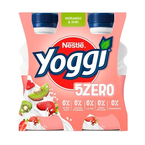 IOGURTE LÍQUIDO YOGGI 5 ZERO MORANGO KIWI 4X160GR