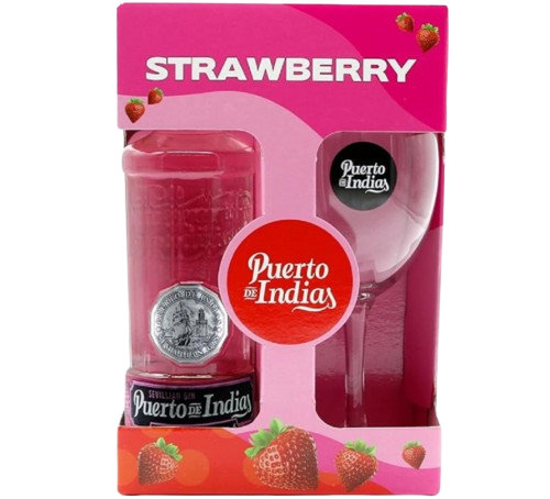 GIN PUERTO INDIAS STRAWBERRY 70CL + COPO