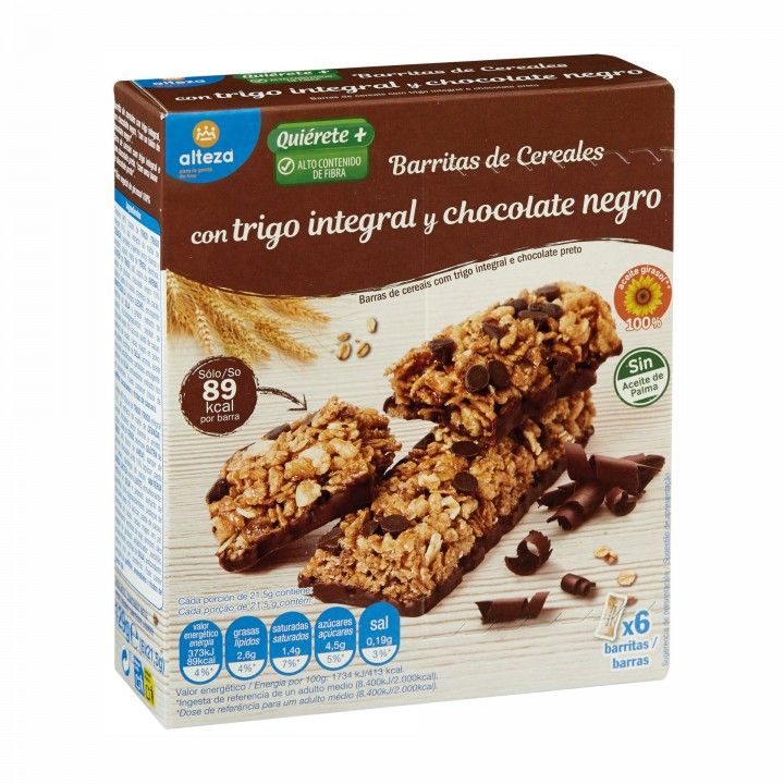 BARRITA CEREAL TRIGO & CHOCOLATE NEGRO ALTEZA 6X21,5GR