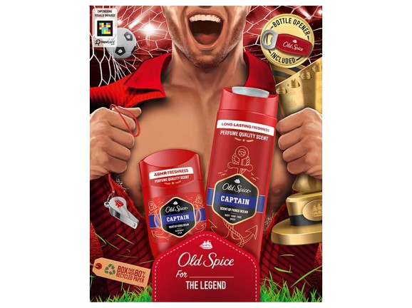 CONJUNTO CAPTAIN OLD SPICE 2PCS (GEL DE BANHO / CHAMPÔ + DESODORIZANTES SPRAY )