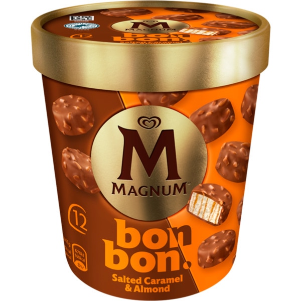 GELADO BONBON CARAMELO SALGADO E AMÊNDOA MAGNUM 204ML