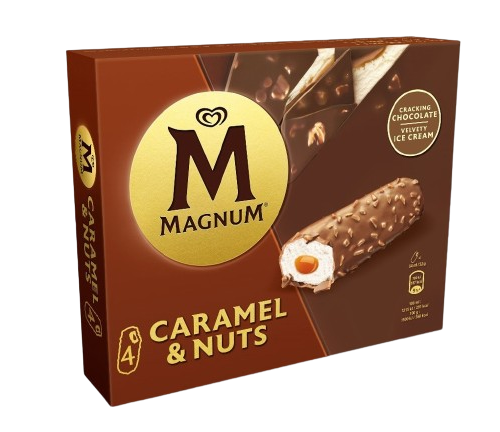 GELADO CARAMEL & NUTS MAGNUM BAR 4X64ML