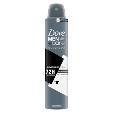 DESODORIZANTE SPRAY ADVANCED CARE INVISIBLE DRY DOVE MEN 72H 200ML