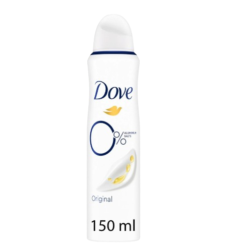 DESODORIZANTE SPRAY 0% ALUMNIO DOVE 150ML