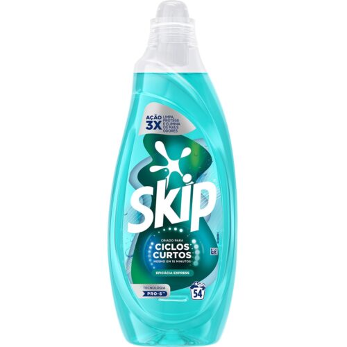DETERGENTE LÍQUIDO P/ MÁQUINA ROUPA CICLO CURTO EFICÁCIA SKIP 54D