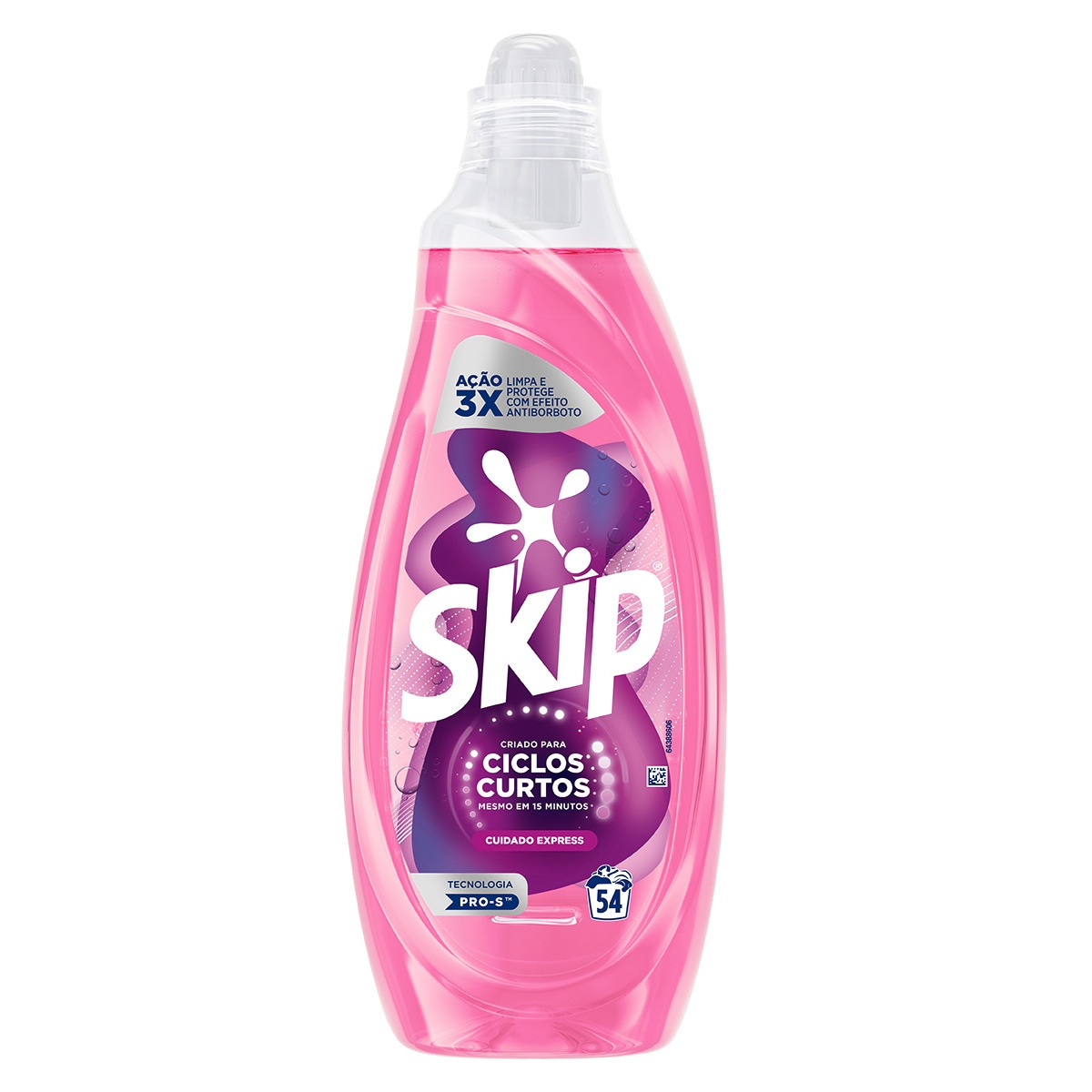 DETERGENTE LÍQUIDO P/ MÁQUINA ROUPA CICLO CURTO CUIDADO SKIP 54D