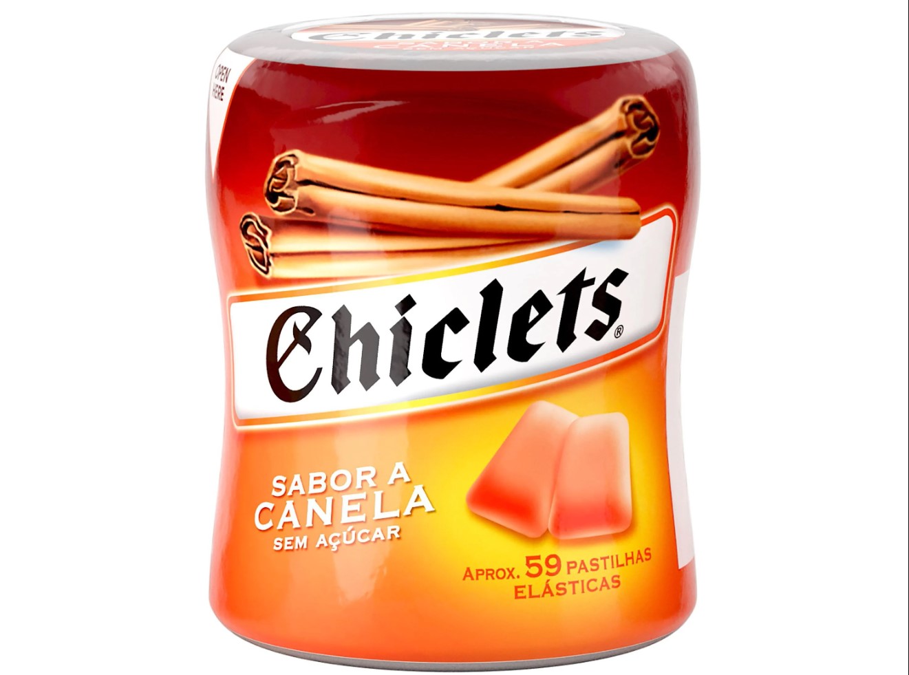 PASTILHA CANELA CHICLETS BOTTLE 82,6GR