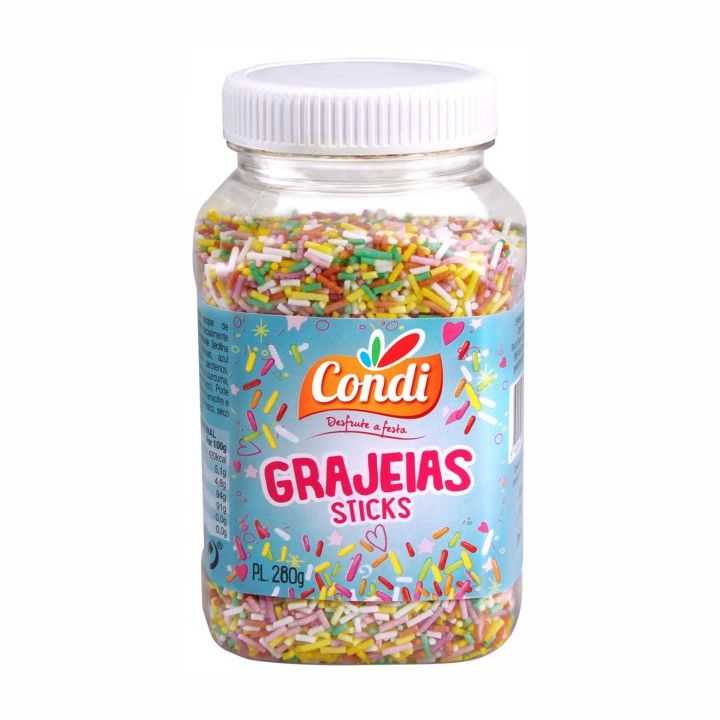DECORAÇÃO BOLO DRAGEIAS STICKS CONDI 280GR