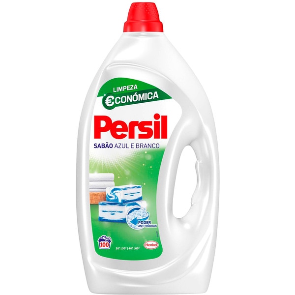 DETERGENTE LÍQUIDO MÁQUINA ROUPA PERSIL SABÃO AZUL E BRANCO 100D